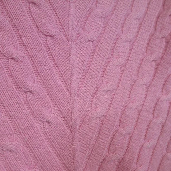 Ralph Lauren Black Label Sweater Women's Medium Cashmere Pink V-Neck Slim Fit - Picture 4 of 9